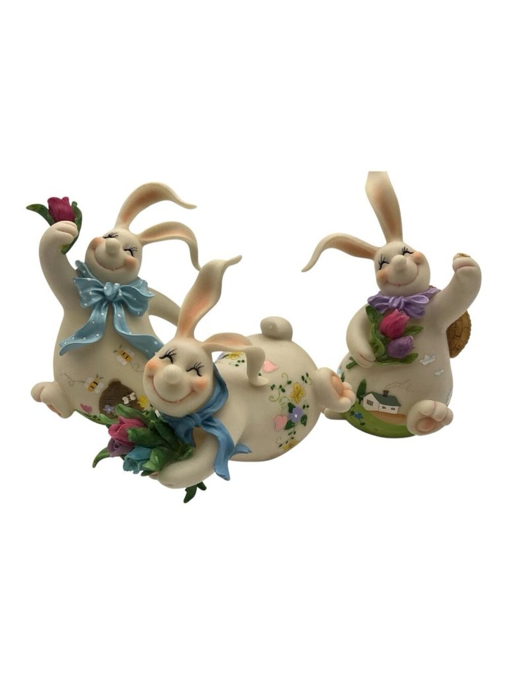 Home Interiors "Celebrating Easter" Bunny Figurines Vintage Seasonal Decor